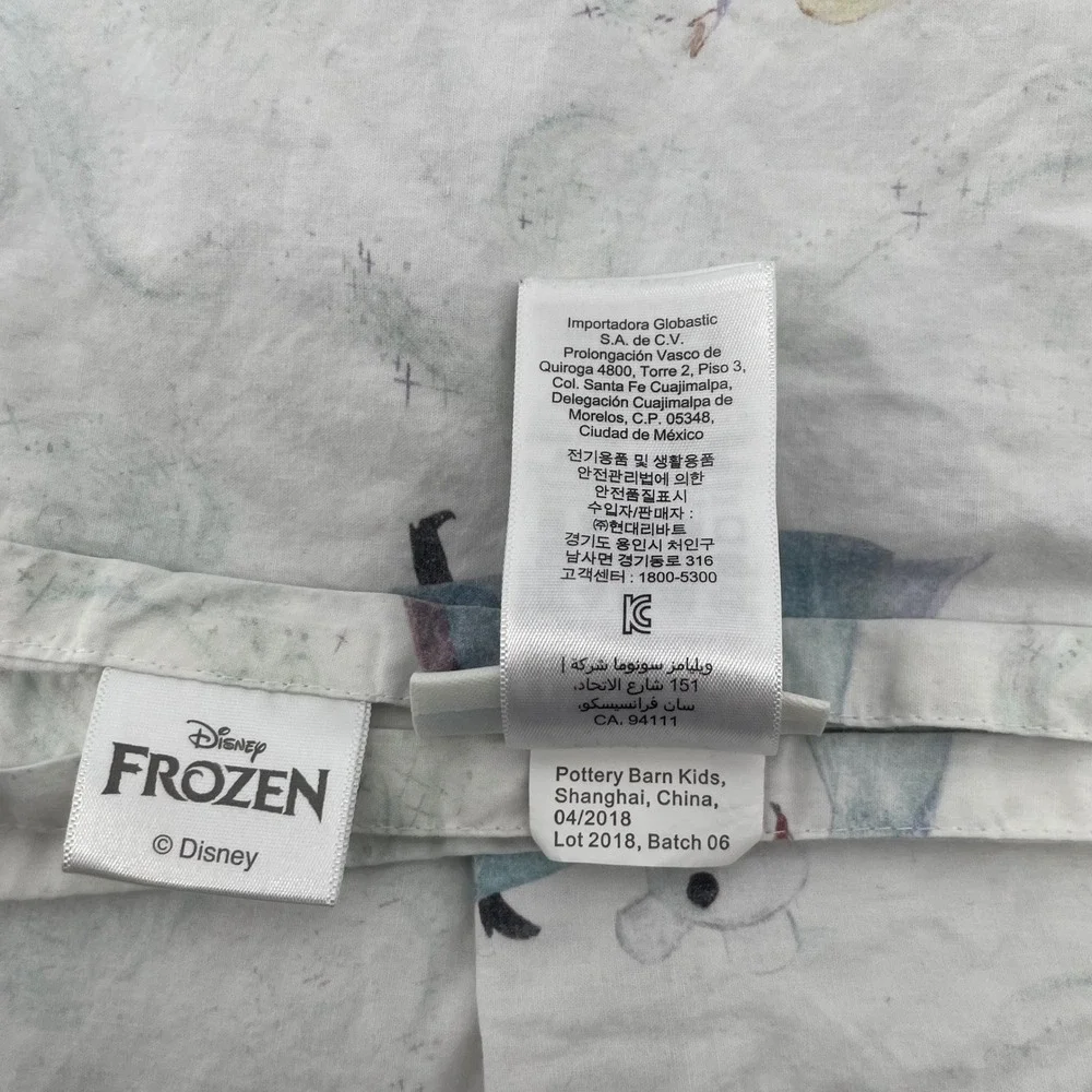 Pottery Barn Kids Disney Frozen Girls Queen Flat Sheet Organic Cotton Elsa Anna